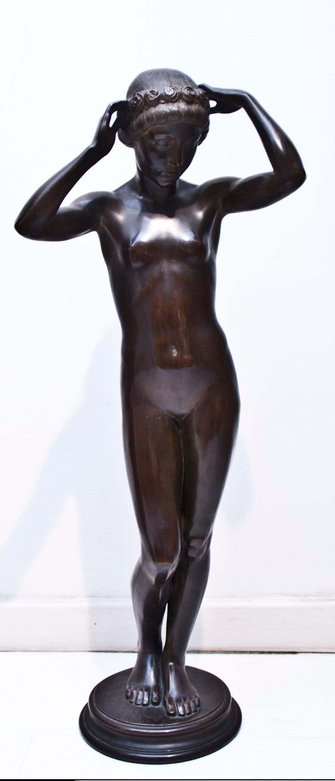 Bronze Sculpture “Nude Of Young Woman” By K. Gabriel, 1913 photo for sale