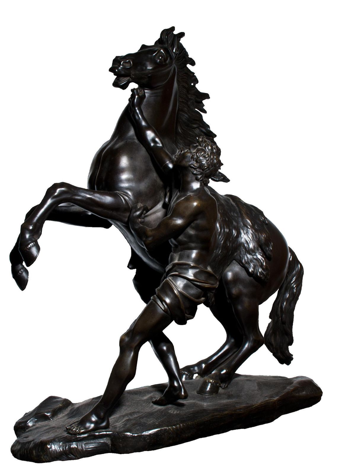 Horse And Charioteer  Decorative Bronze Sculpture, 19th Century photo for sale