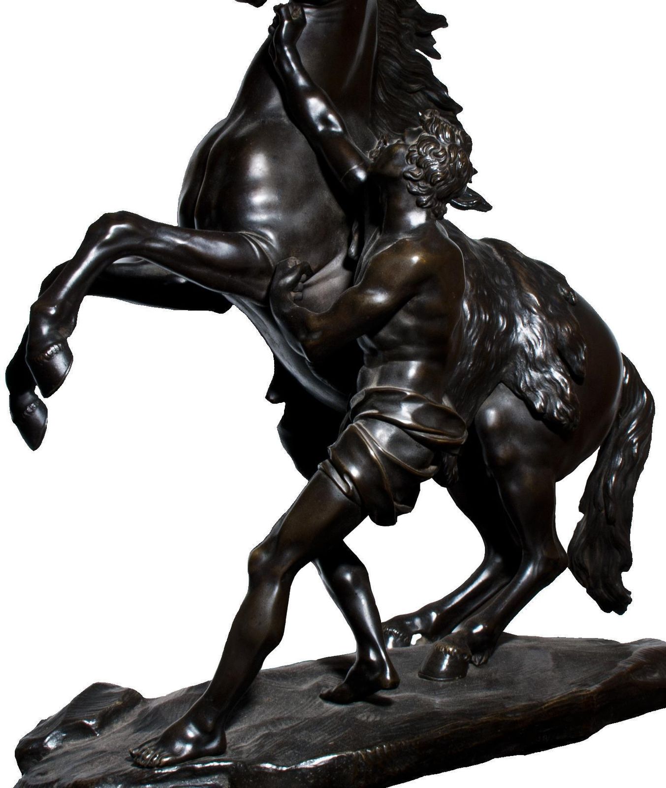 Horse And Charioteer  Decorative Bronze Sculpture, 19th Century photo Art