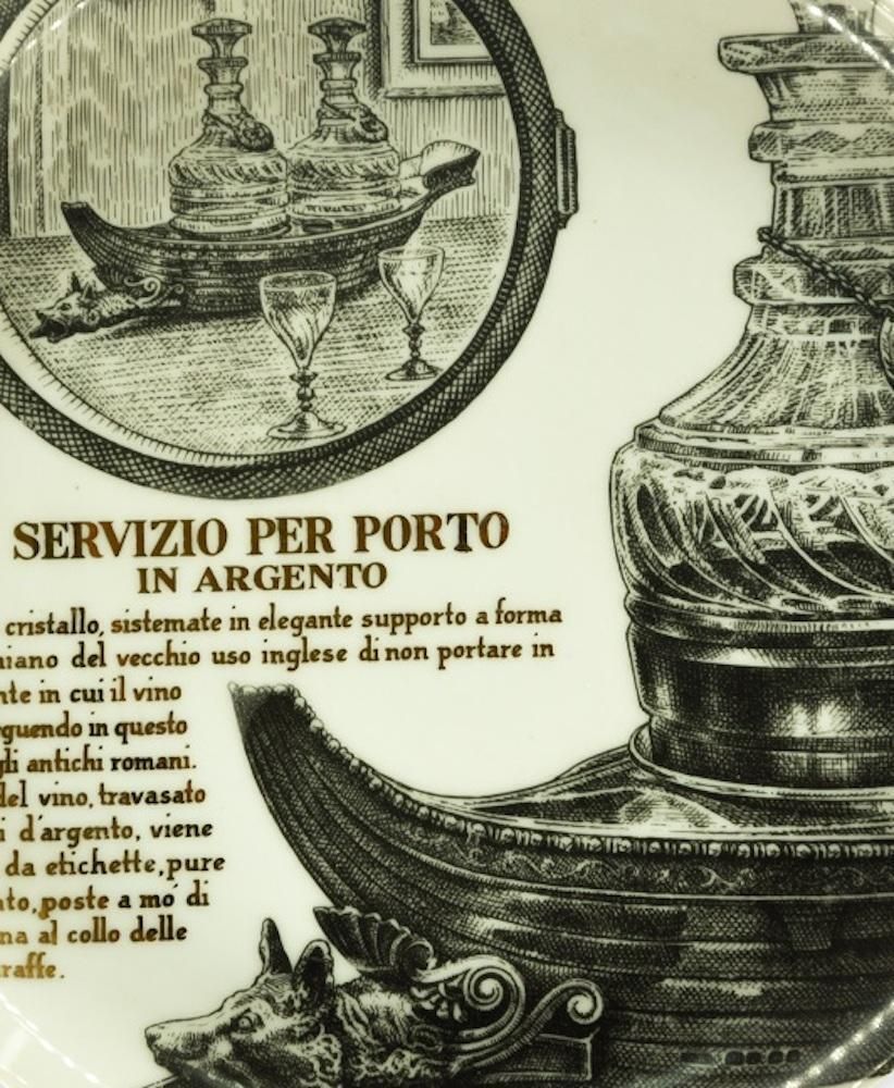 Servizio Per Porto Plate For Martini & Rossi, By P. Fornasetti, 1960s photo Home Decor