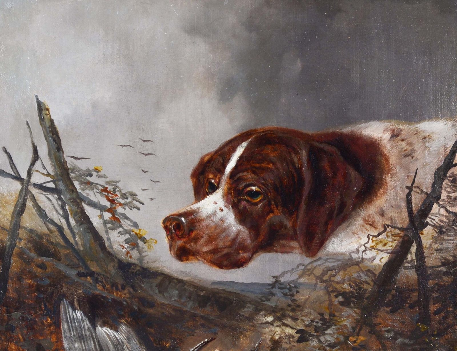 Hunting Scene By German Painter, End Of 19th Beginning Of 20th Century photo Art