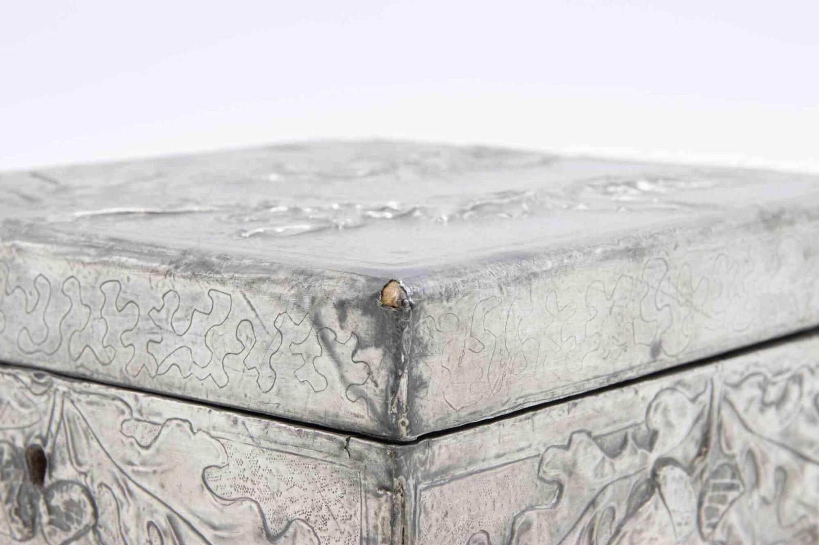 Pewter Rectangular Box, Italy, Early 20th Century photo for sale