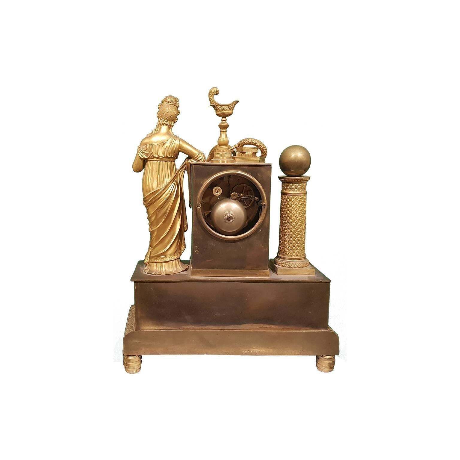 Antique French Gold Plated Bronze Shelf Clock, 19th Century photo furniture