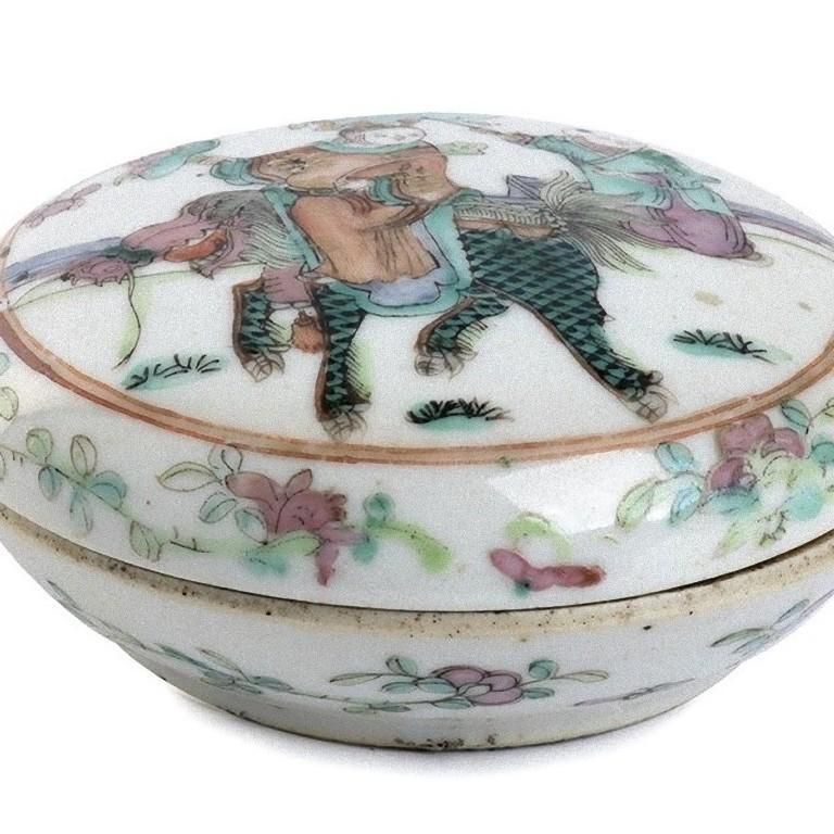 Polychrome Chinese Porcelain Box With Lid, China, Early 20th Century photo Home Decor