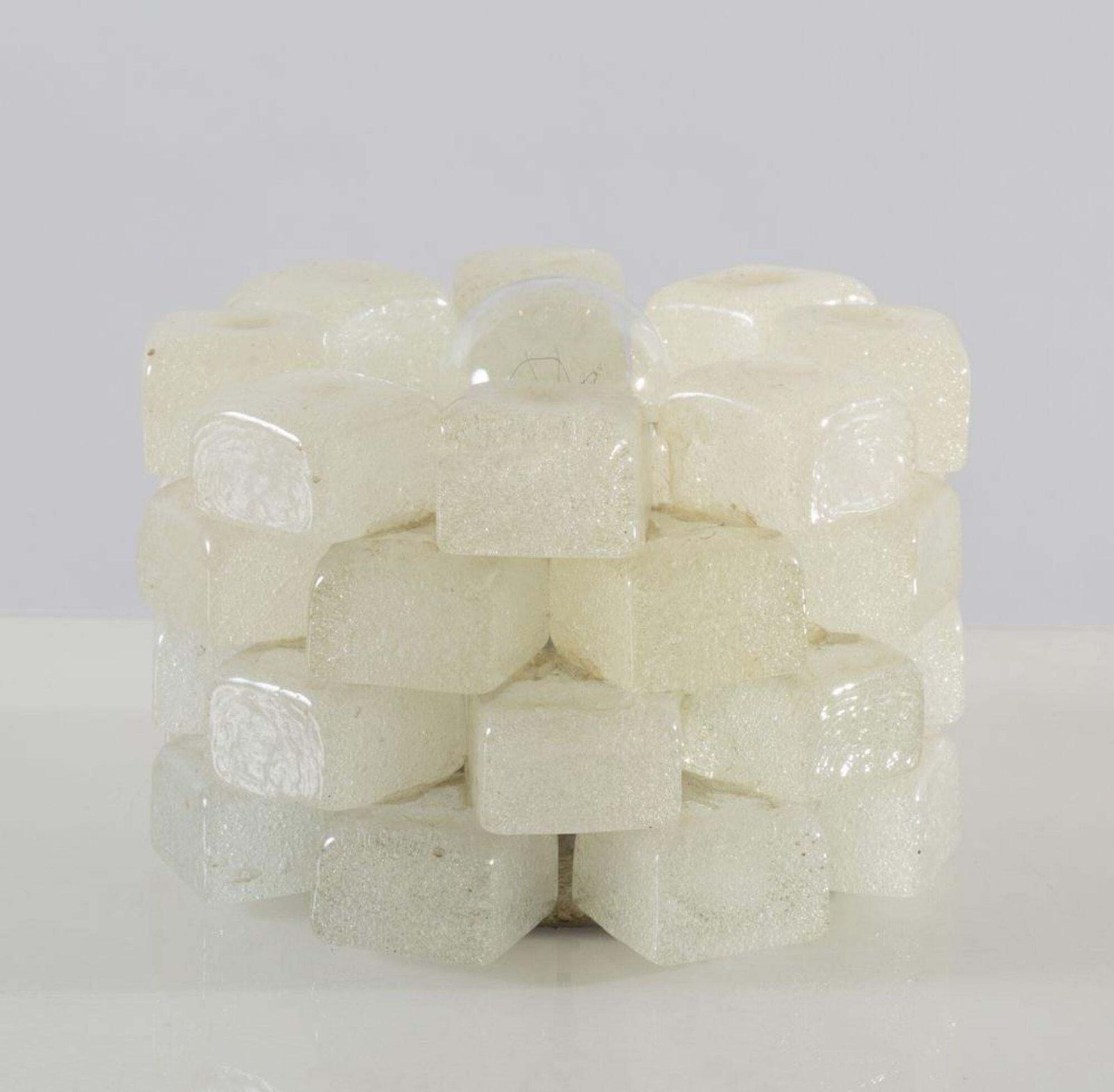 Metal And Pulegoso Glass Table Lamp Attributed Poliarte, Italy, 1970s photo 1361.0