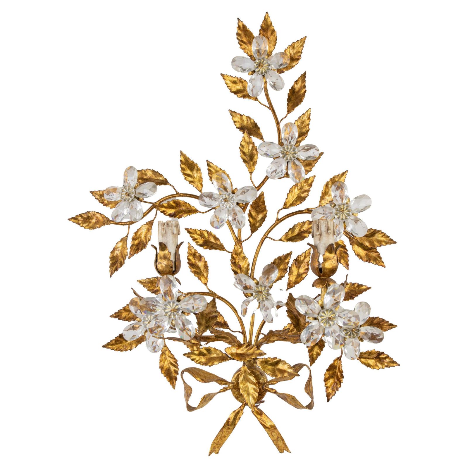 Gilded Brass Bracket Lamp In The Style Of Hans Kogl   Late 20th Century