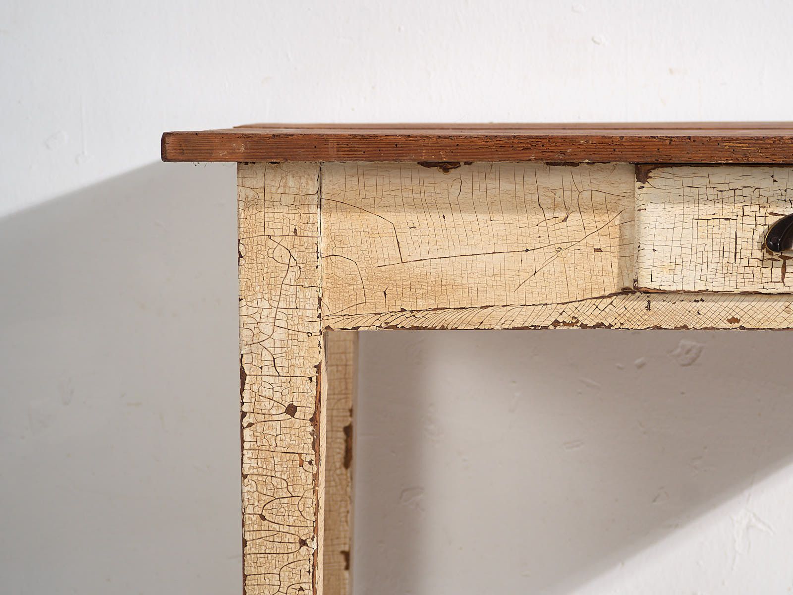 Antique White Solid Wood Table (C.1920) #8 photo for sale