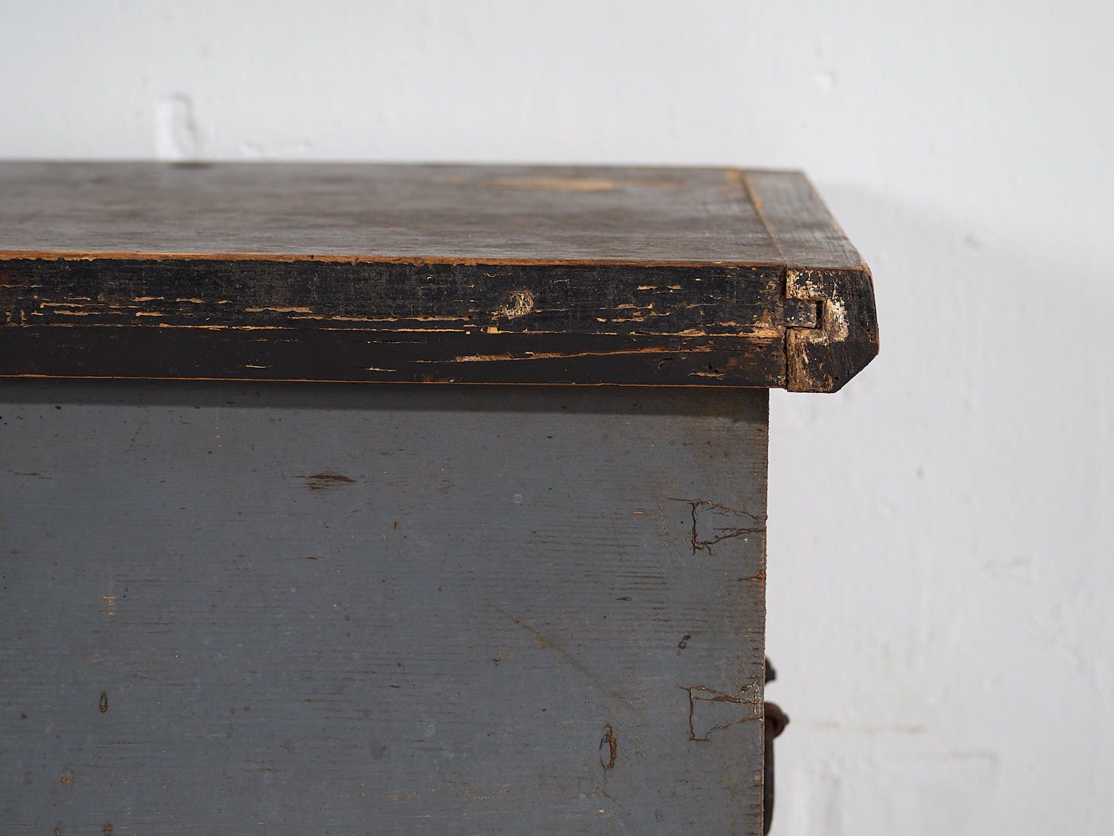 photo buy Antique Wooden Trunk With Original Lock (C.1900) #16