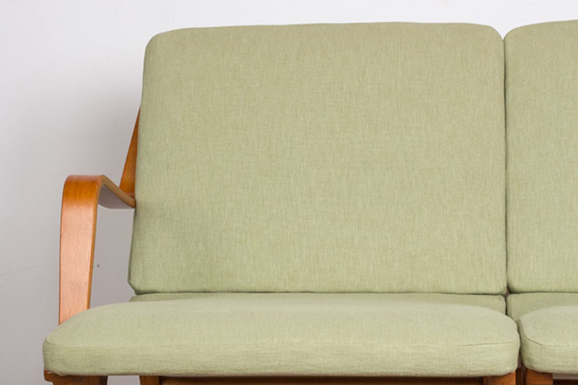photo furniture Danish 2 Seater Sofa In Laminated Beech And Mahogany Model Ax By Peter Hvidt And Orla Molgaard Nielsen For Fritz Hansen 1960.