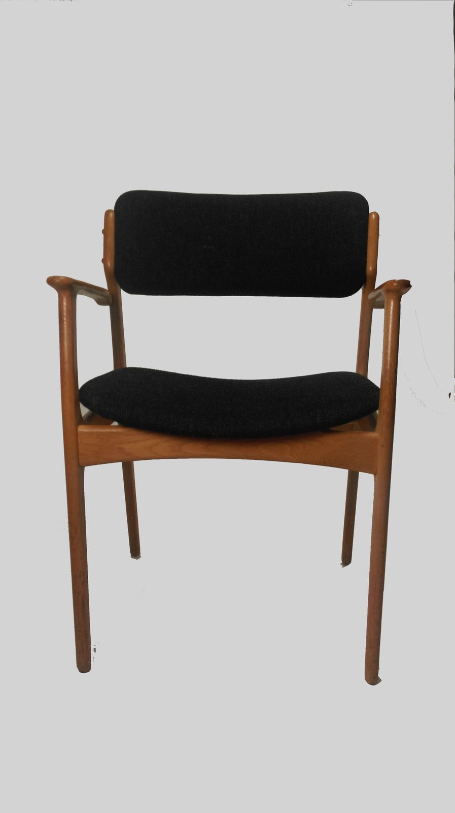 1950s Erik Buch Set Of Eight Model 50 Armchairs In Oak And Black Fabric photo Furniture