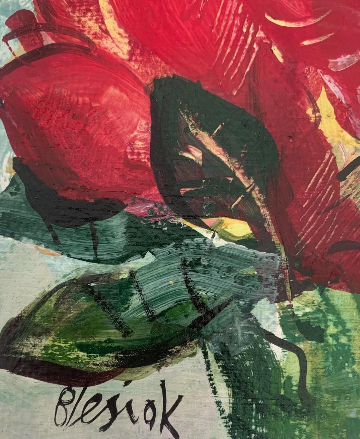 Bożena Lesiaktulips. Gouache Painting, Abstract, Figurative, Floral, Polish Artist2024 photo Art
