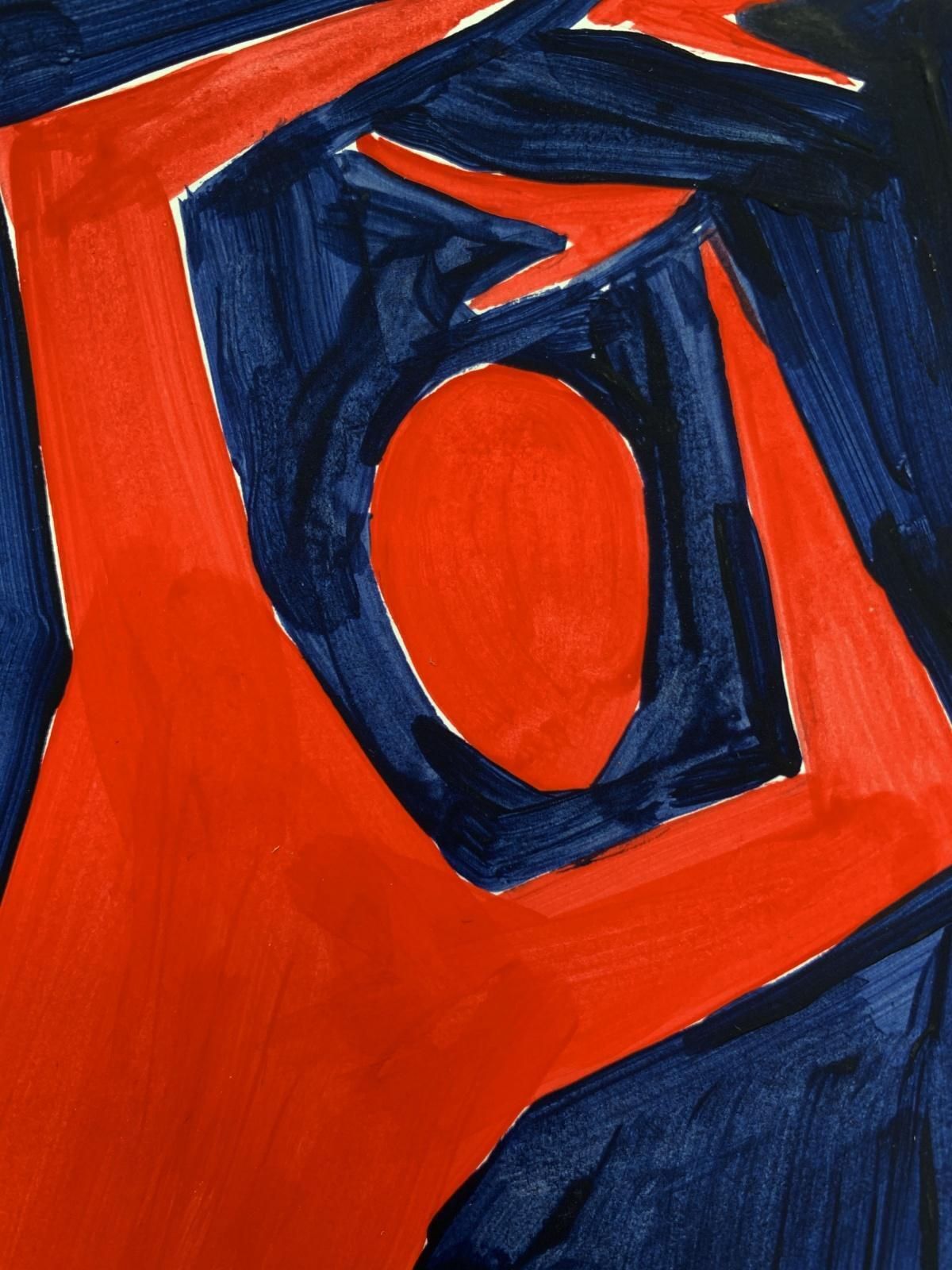 Waleria Matelskadancing Figures   Figurative Painting On Paper, Young Art, Minimalism, Vibrant 2020 photo 213.0