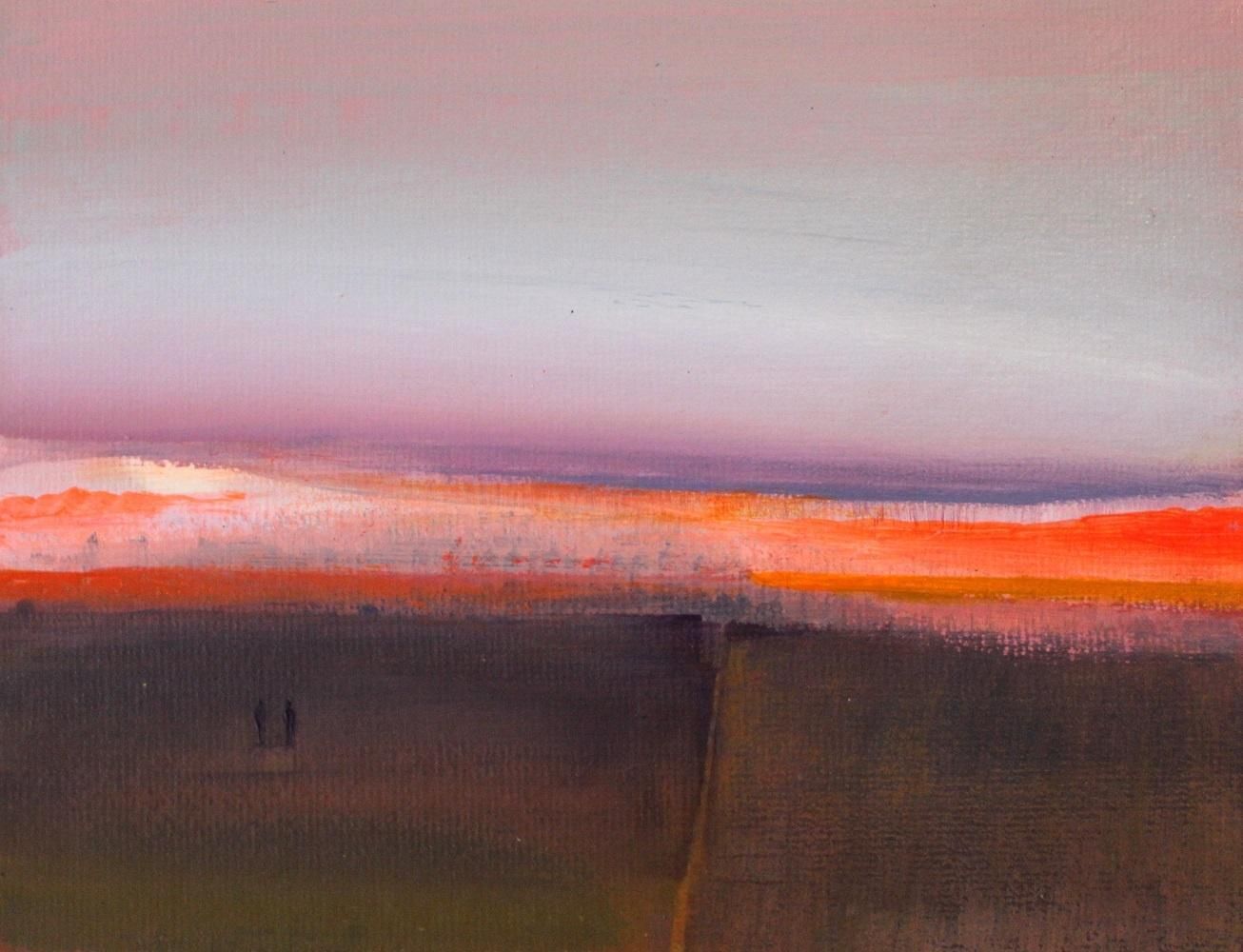 Barbara Hubertlandscape IV   Acrylic Landscape Painting, Muted Colors With Bright Accents2017