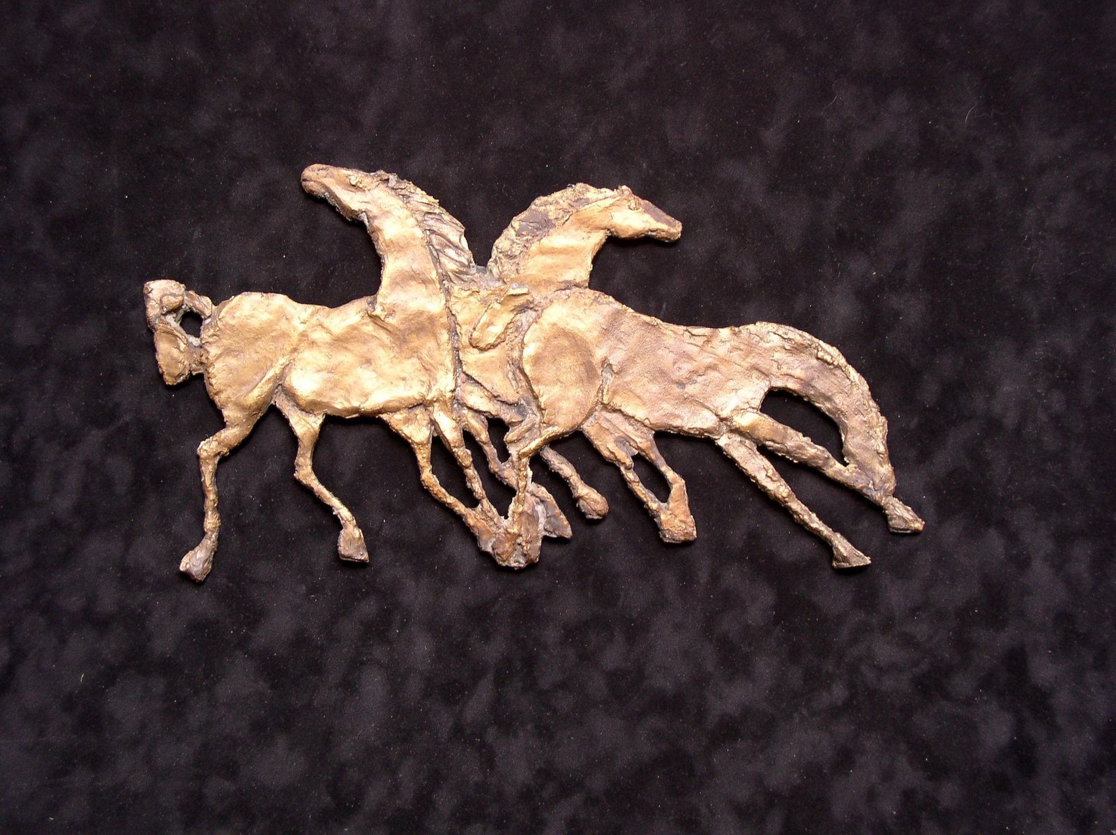 Lesniakhorses   Mixed Media, Bronze Relief On Velvet, Figurative, Animals2000 photo 765.0