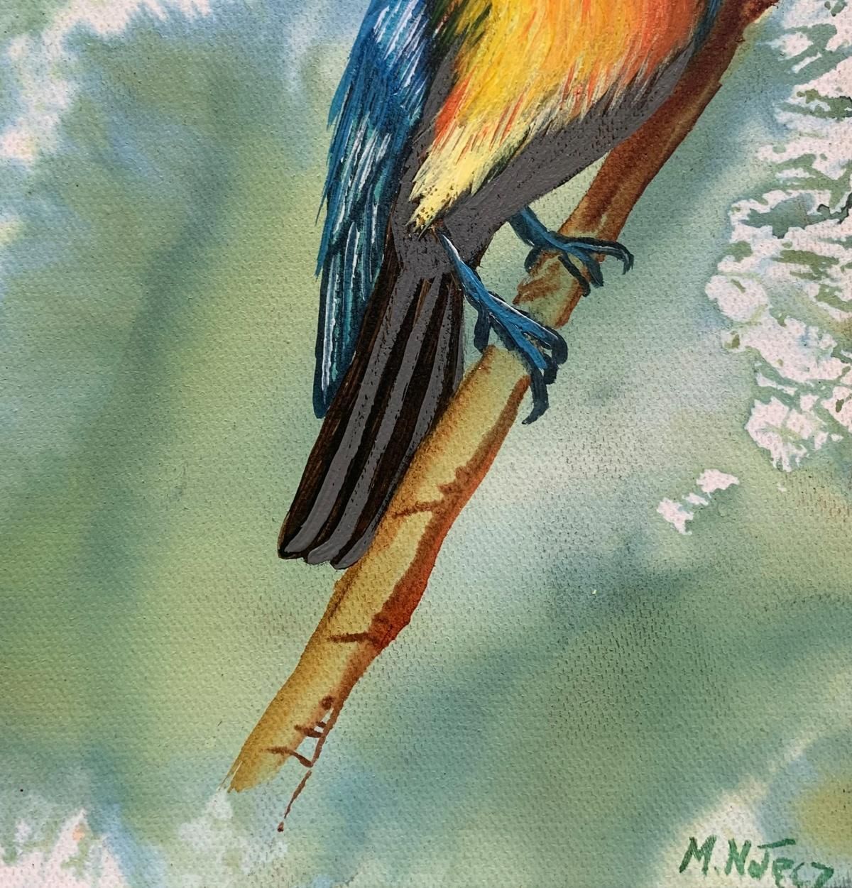 Magdalena Nałęczbirds 7. Figurative Small Scale Oil Painting, Realistic, Animals, Polish Art2024 photo 340.0