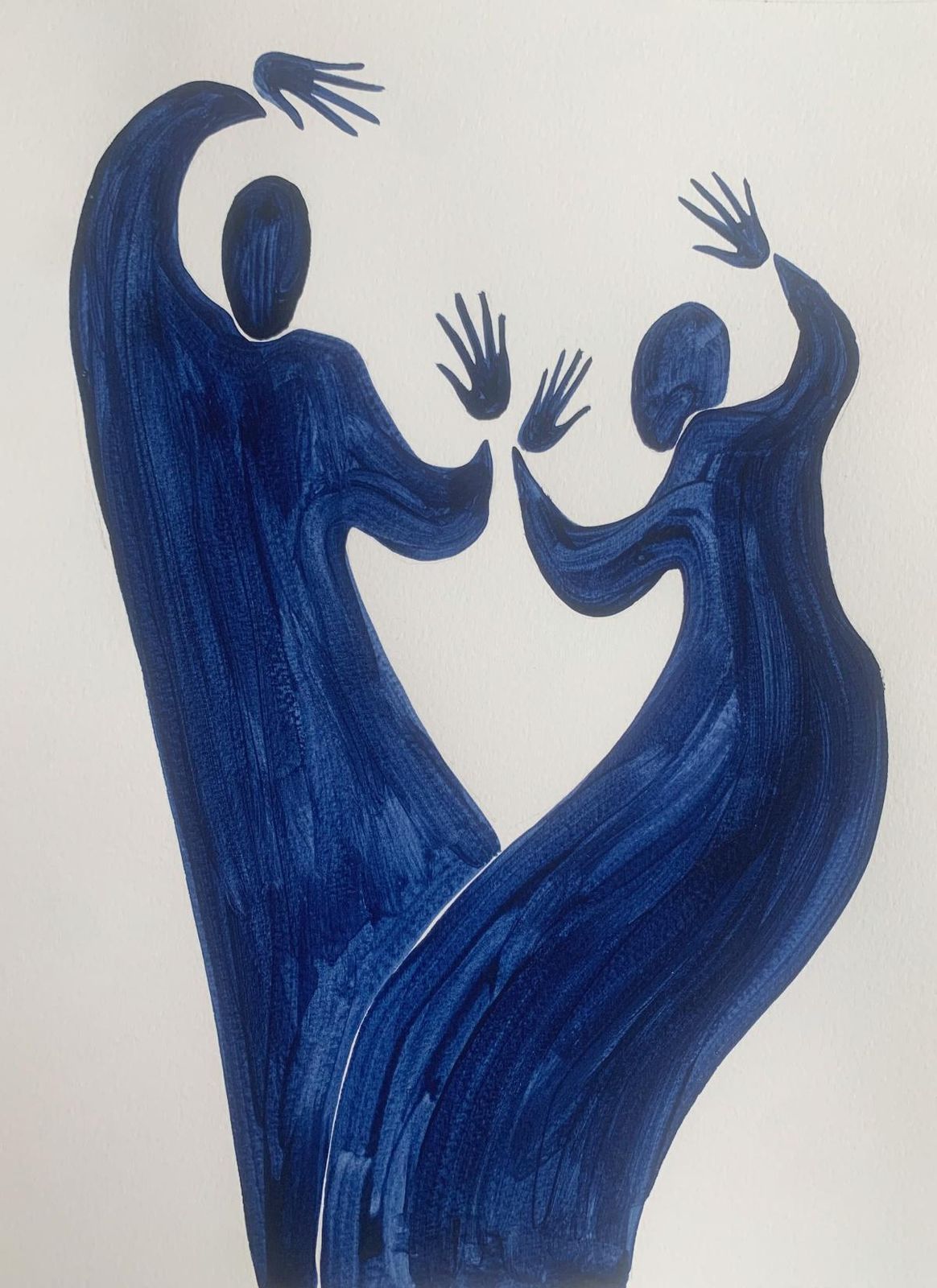 Waleria Matelskaa Dance. Figurative Painting On Paper, Young Art, Vibrant, European Art2024