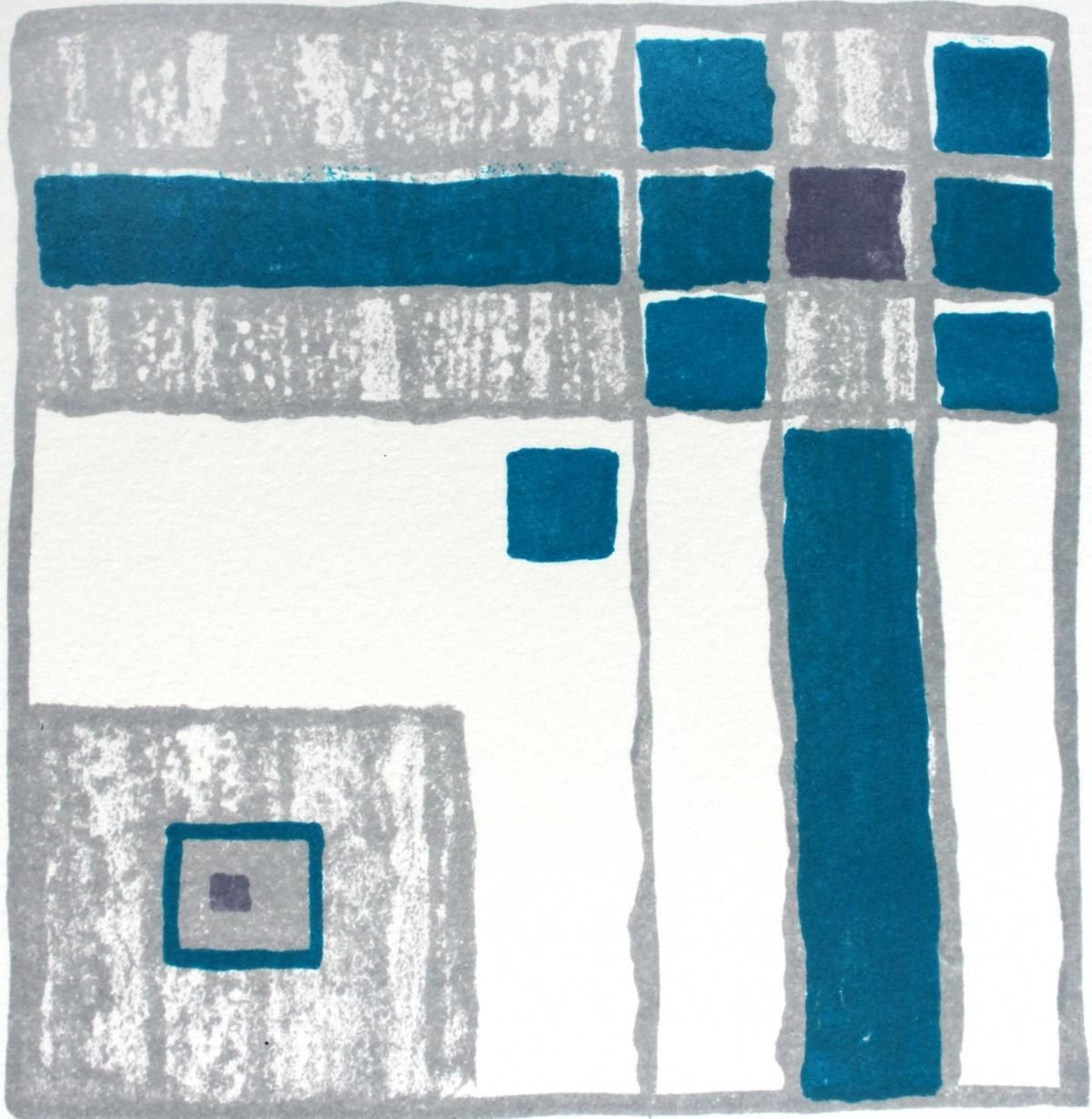 Sabine Pinkepankcomposition 2   21st Century, Mixed Media Abstract Print, Colourful, Geometric2003