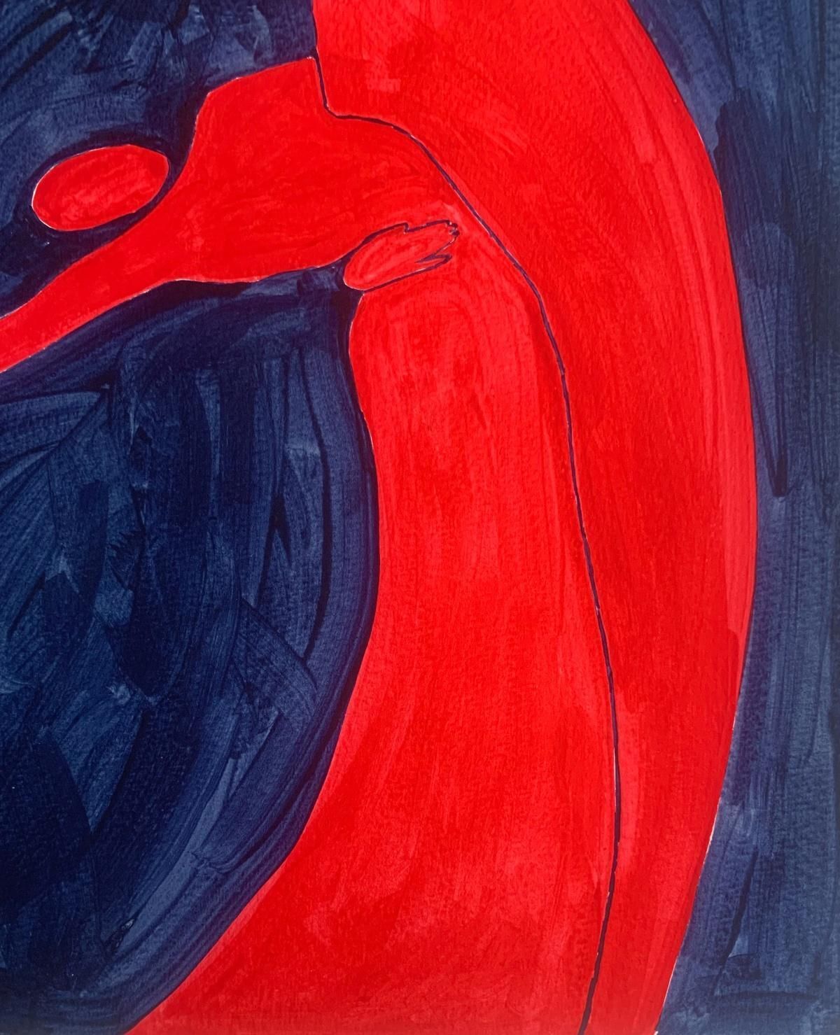 Waleria Matelskaa Dance. Figurative Painting On Paper, Young Art, Vibrant, European Art2024 photo Art