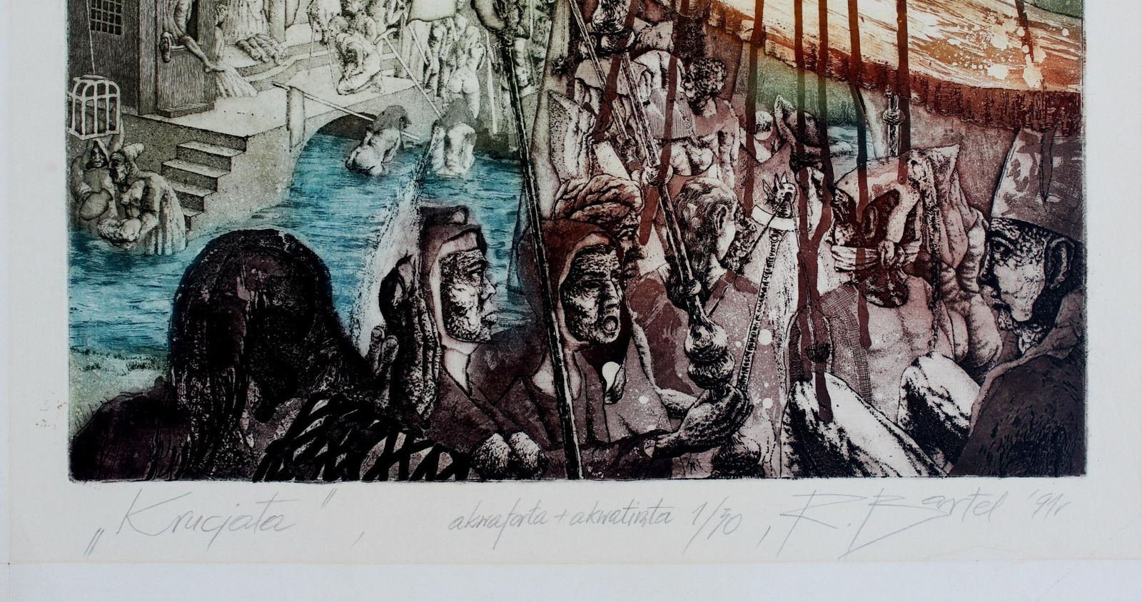 Rober Bartelcrusade  Contemporary Graphics, Etching, Aquatint, Xxi Century1991 photo for sale