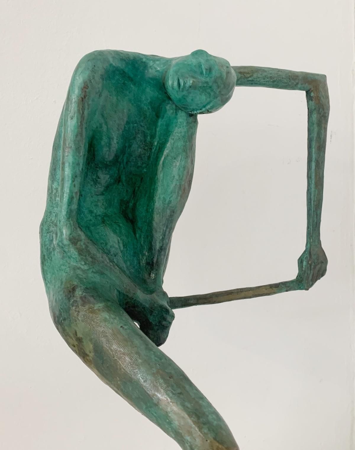 Olga Prokop Misniakiewiczon A Carpet Hanger. Figurative Bronze Sculpture Polish Art, Limited Edition2023 photo furniture