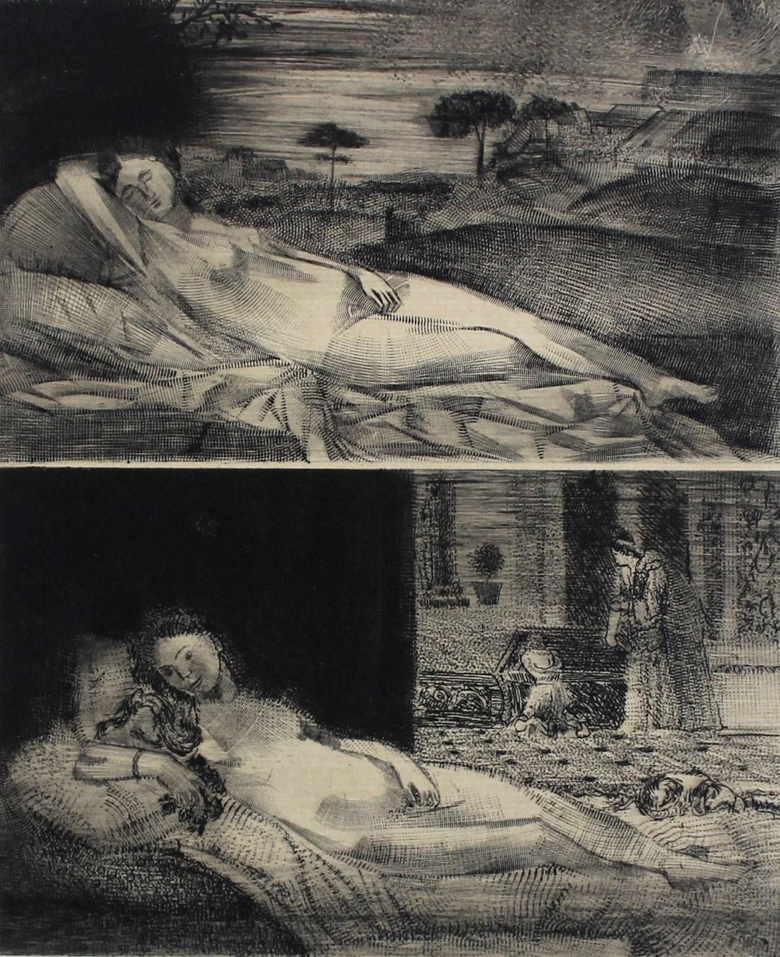 Pawel Zablockiavant Olympia   Xxi Century, Contemporary Figurative Etching Print, Nude2009