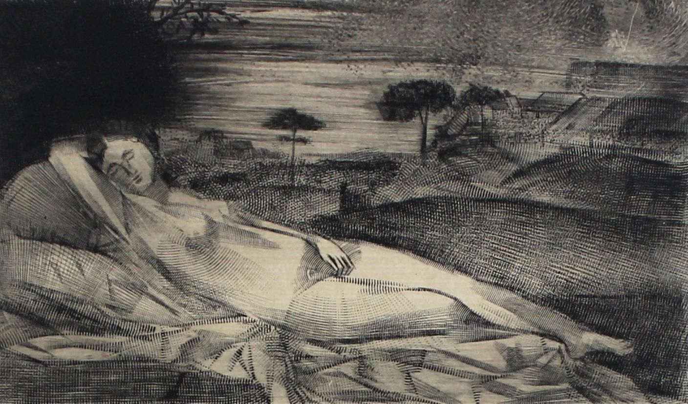 Pawel Zablockiavant Olympia   Xxi Century, Contemporary Figurative Etching Print, Nude2009 photo Art