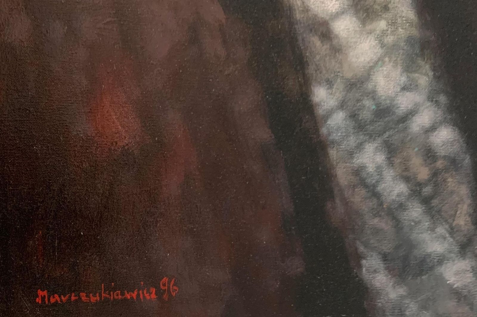 Adam Marczukiewiczportrait. Figurative Oil Painting, Dark Tones, Polish Artist1996 photo buy