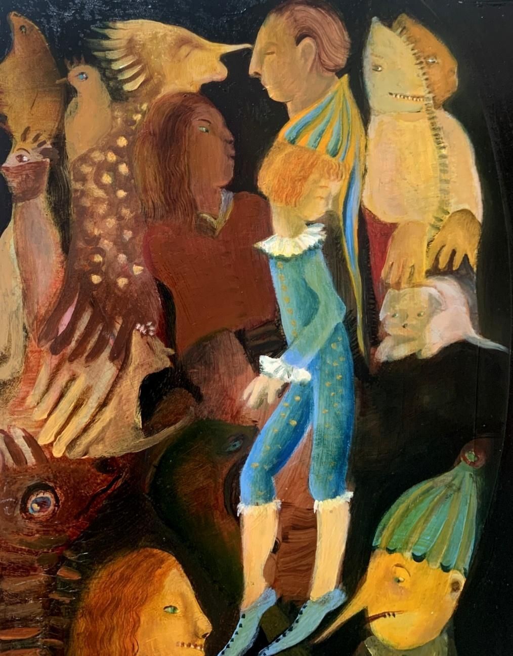 Monika Rossapierrot. Surrealistic, Fantasy Oil Painting On Board, Polish Art2023 photo for sale