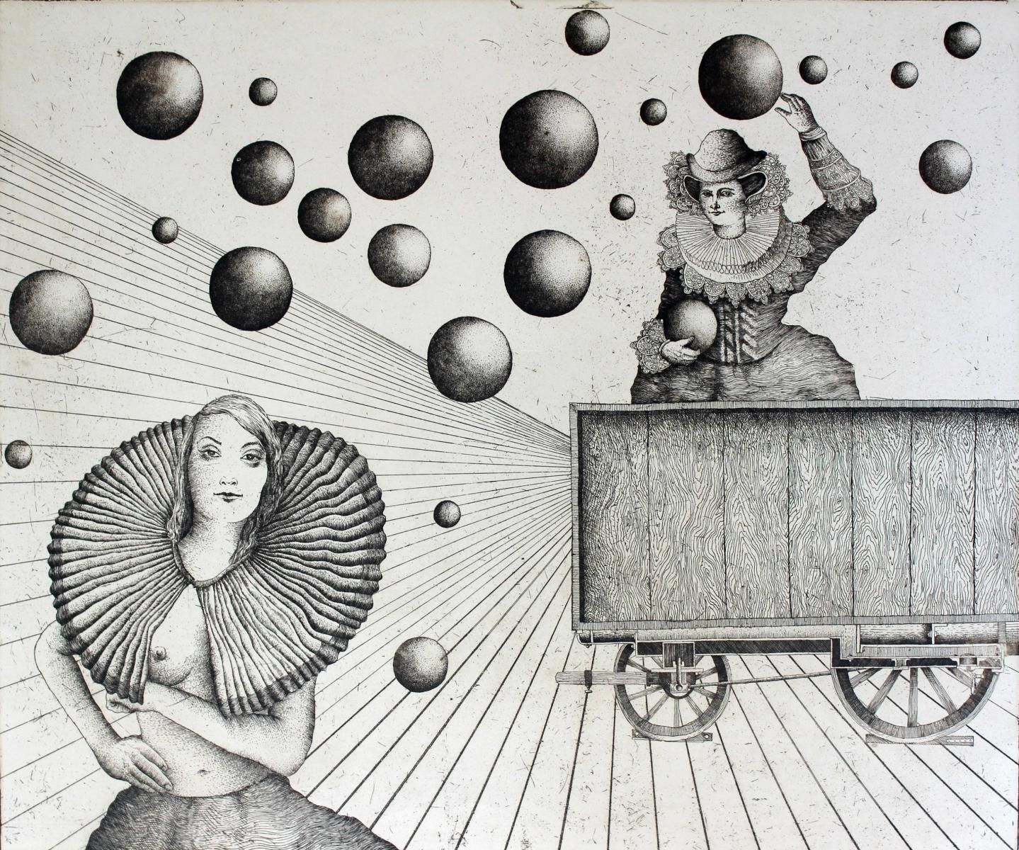 Andrzej Mazurthe Potential Burden   Xxi Century, Etching Print, Figurative, Surrealist2009