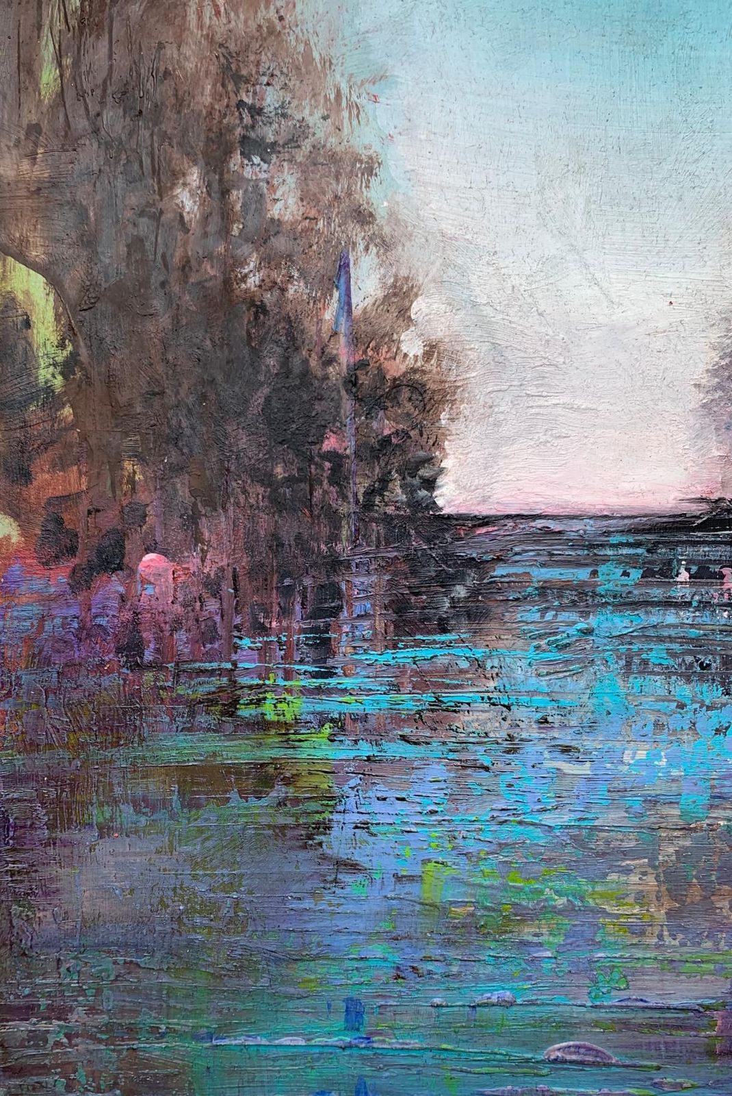 Barbara Huberta Landscape 2. Contemporary Acrylic Painting, Figurative, Polish Art2024 photo 425.0