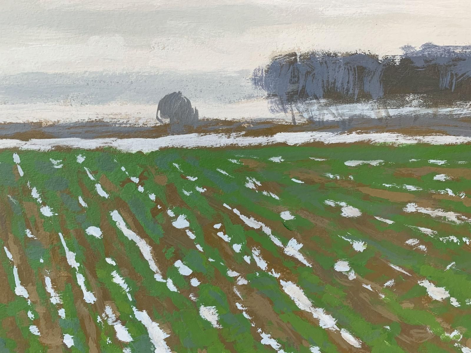 Mikołaj Maleszapigsties   Figurative Acrylic Painting, Landscape, Rural View, Nature2019 photo 595.0