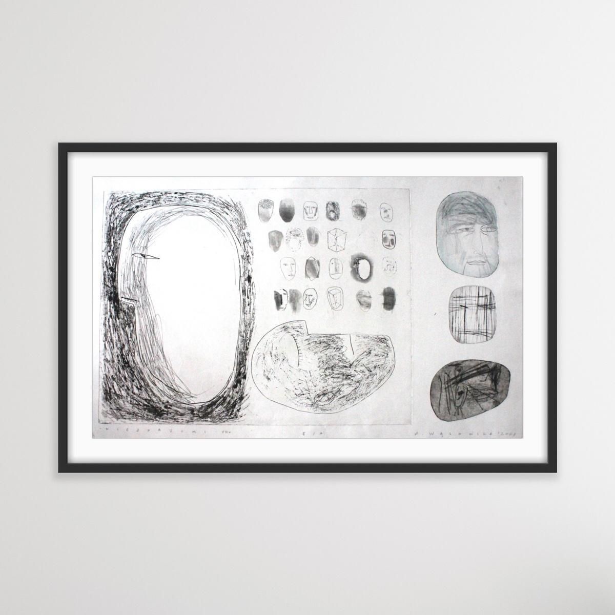 Agata Wasowskastrangers   Xxi Century, Contemporary Etching Print, Black And White, Figurative2001 photo 468.0