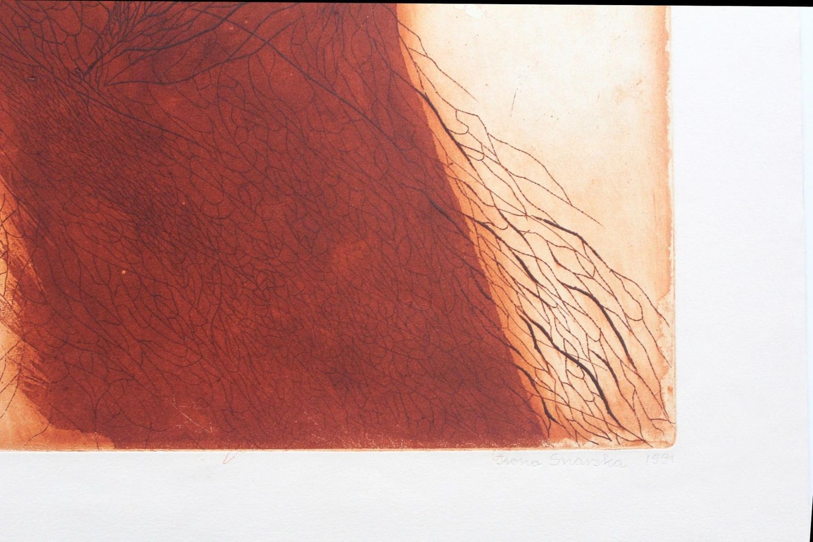 Irena Snarskabutterfly's Tragedy   XX Century, Abstract Etching Print, Monochromatic1990 photo for sale