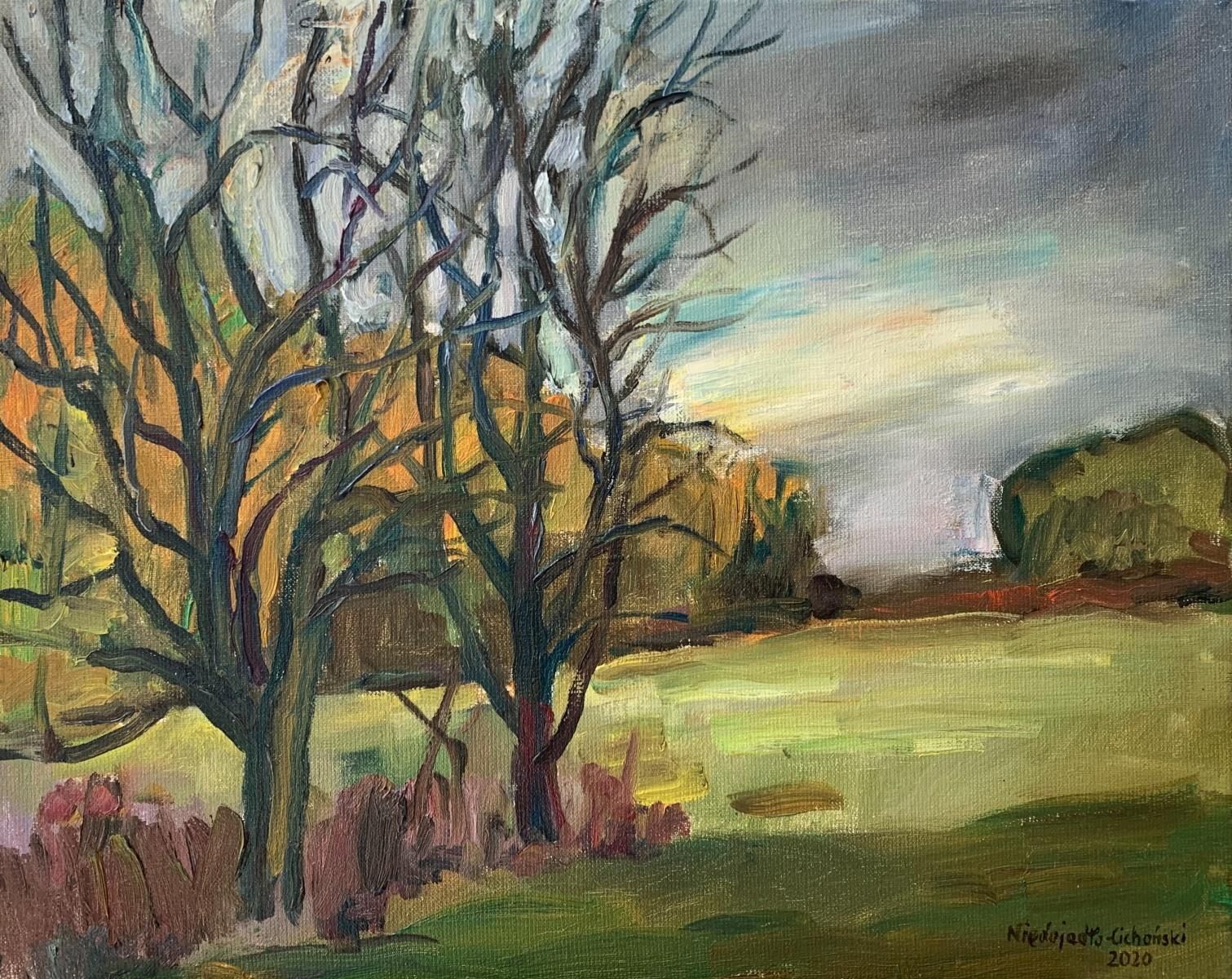 Marek Niedojadłobefore A Storm. Figurative Oil Painting, Colourful, Ladnscape, Polish Artist2020