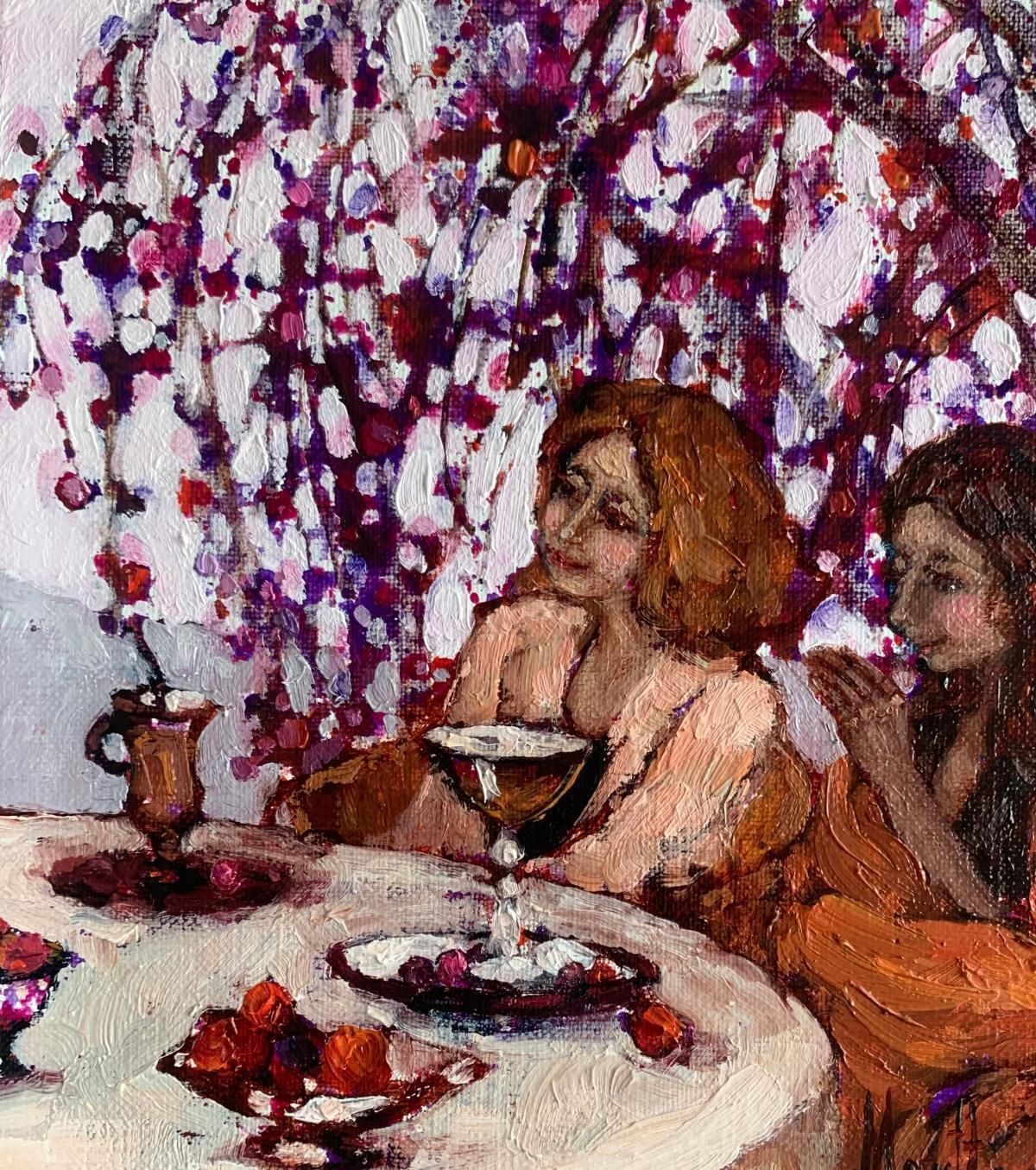 Martta Węgmeeting After Years 2. Oil Figurative Painting, Vibrant Colors, Polish Artist2024 photo 723.0