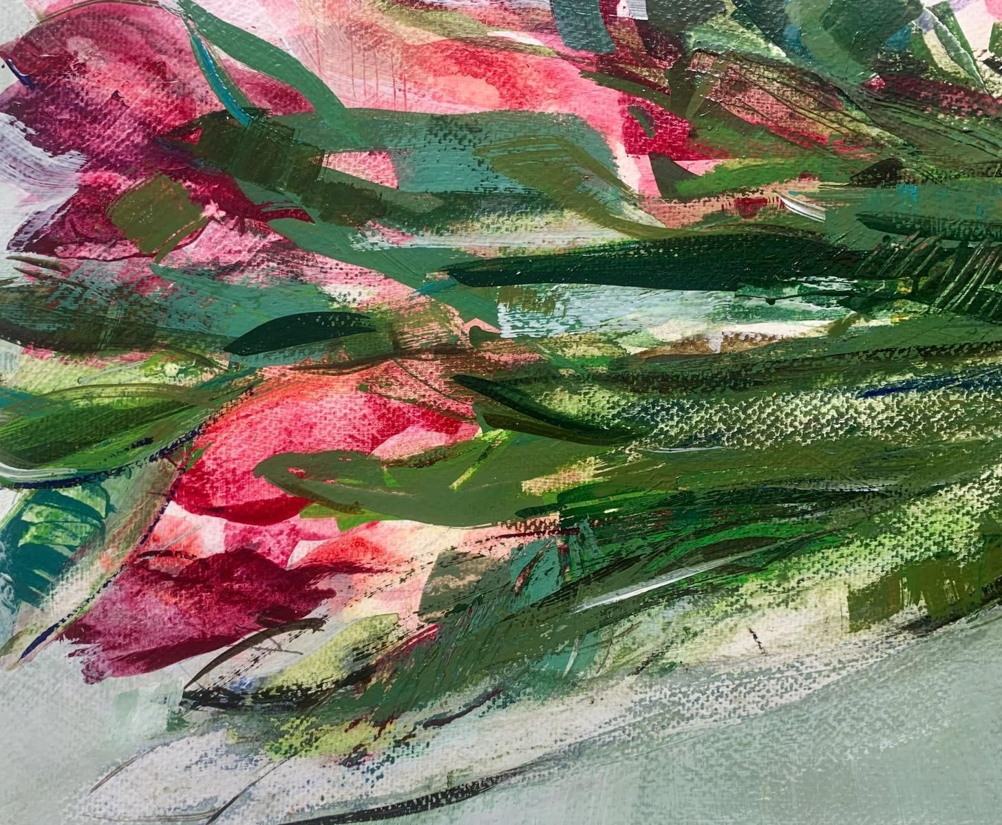 Bożena Lesiaktulips. Gouache Painting, Abstract, Figurative, Flowers, Polish Art2024 photo for sale