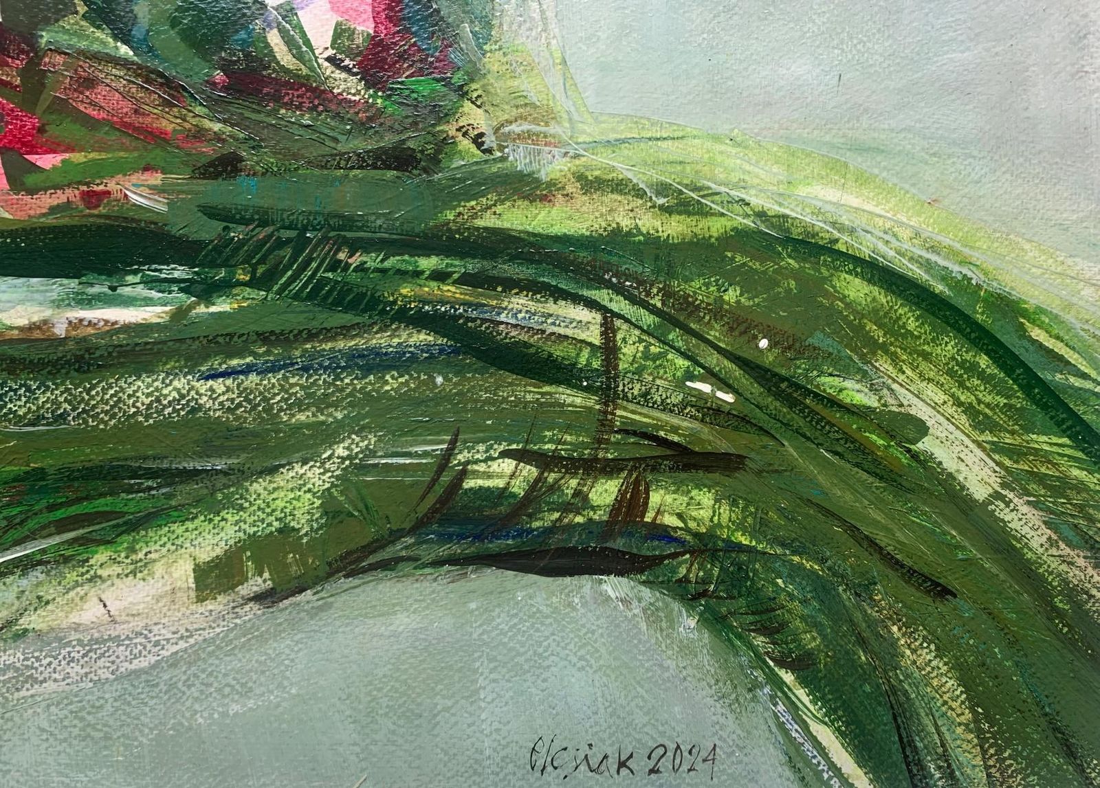 Bożena Lesiaktulips. Gouache Painting, Abstract, Figurative, Flowers, Polish Art2024 photo 765.0