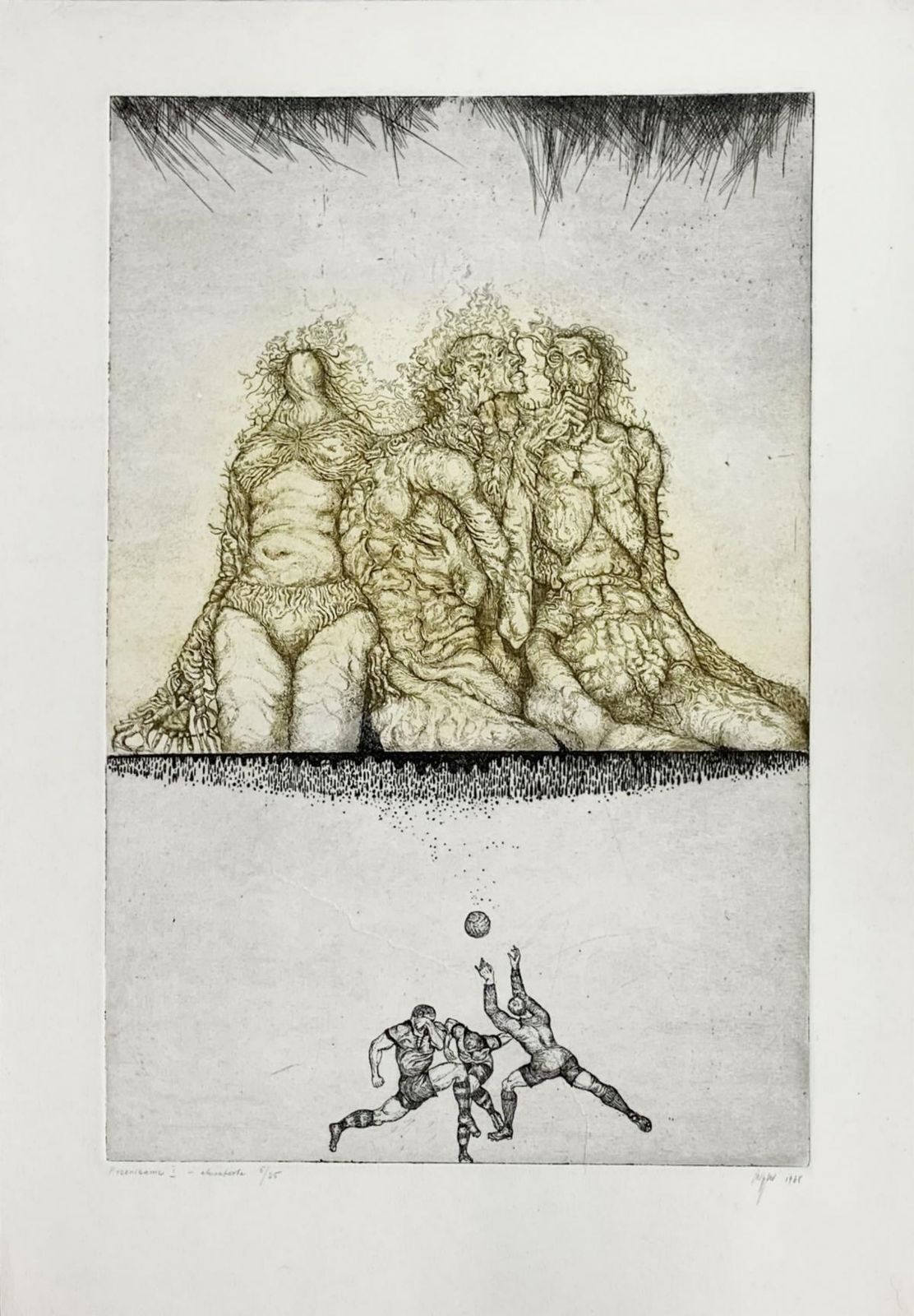 Leszek Rózgapermeation I   XX Century, Figurative Etching Print, Surrealism1968 photo furniture