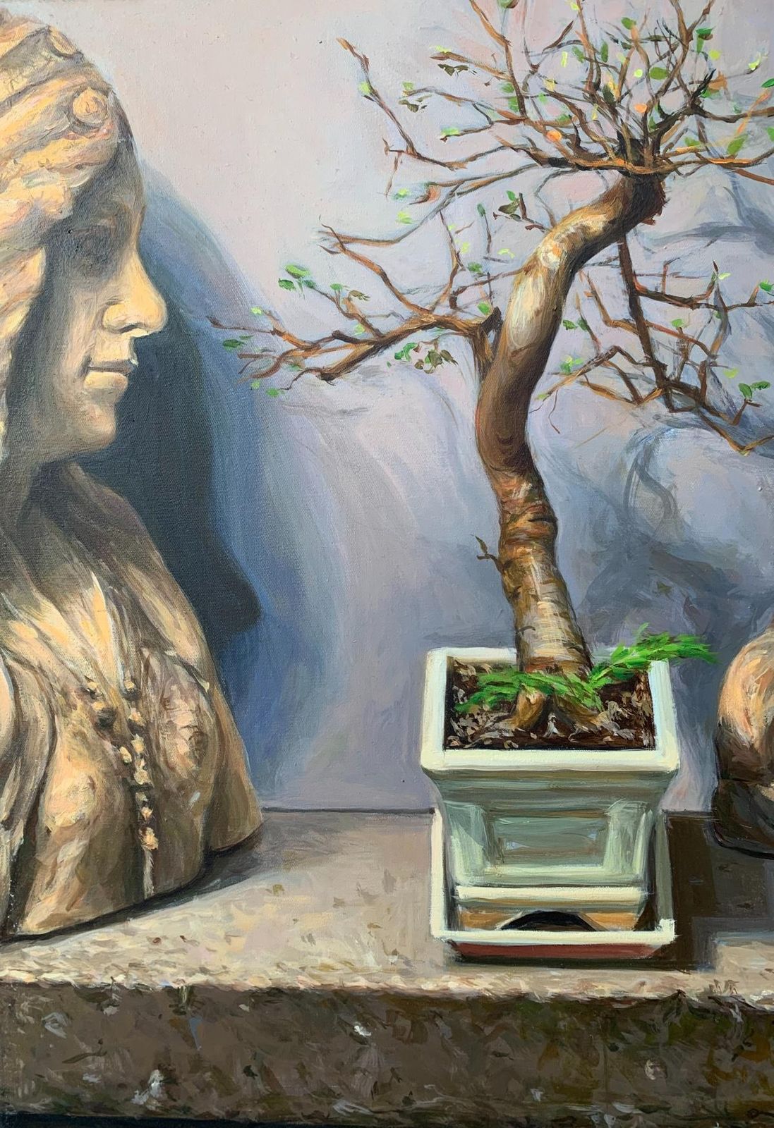 Agnieszka Staak Janczarskaprologue    Figurative Oil Realistic Painting, Interior, Polish Young Artist2021 photo for sale