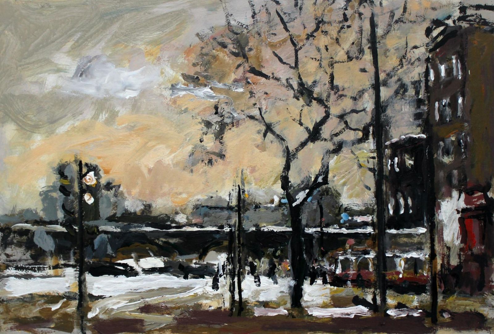 Magdalena Spasowiczthe New Town   Xxi Century, Oil On Canvas, Figurative, Landscape2001