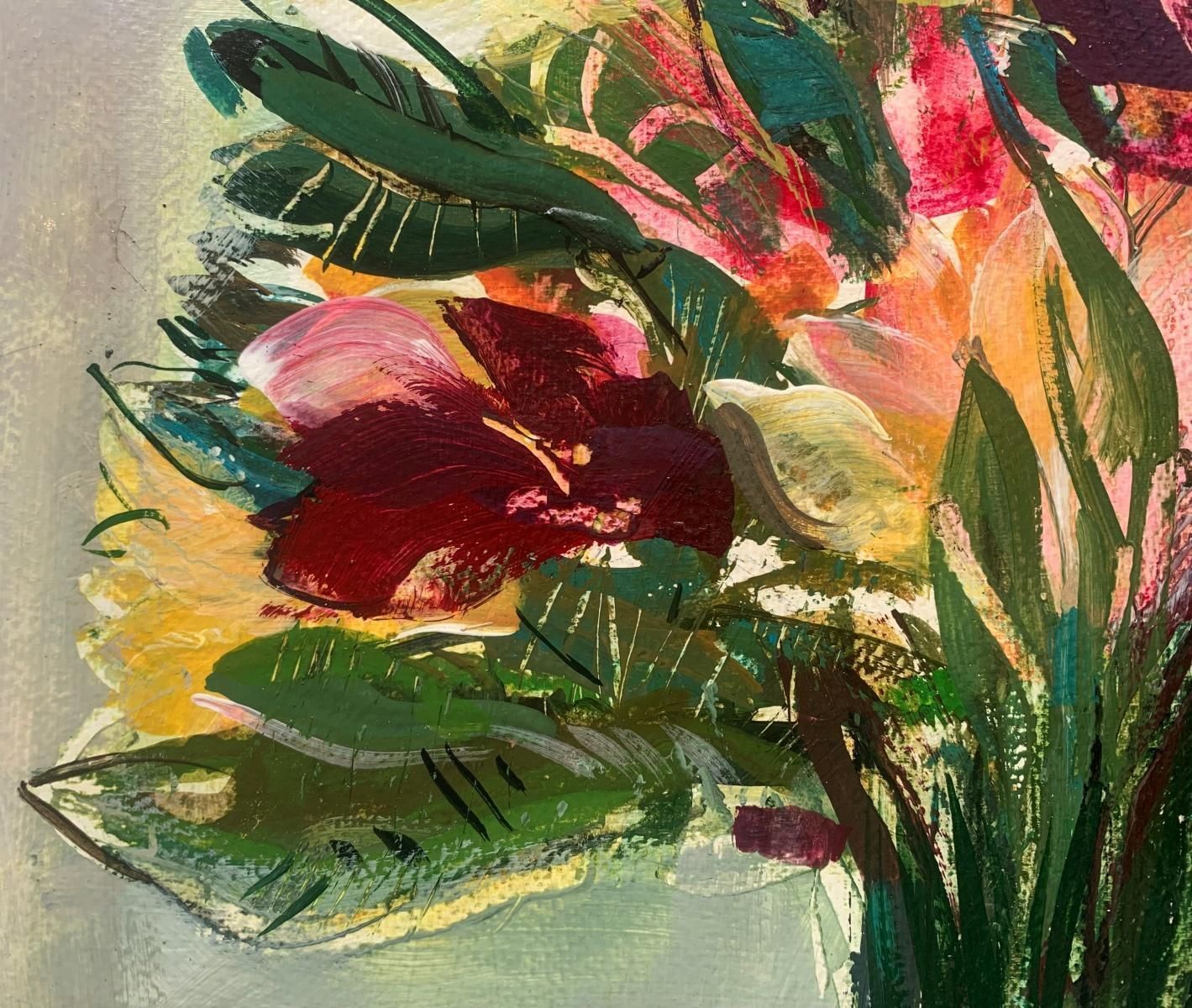 Bożena Lesiaktulips. Gouache Painting, Abstract, Figurative, Flowers, Polish Art2024 photo Art