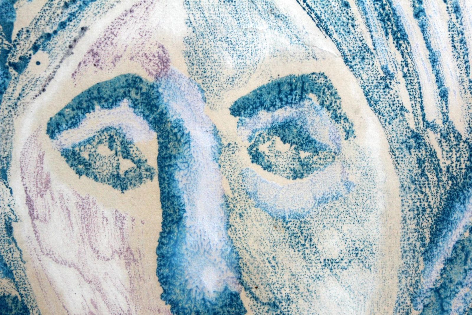 Igor Bodnaruntitled   XX Century, Mixed Media Portrait, Blue 1997 photo furniture