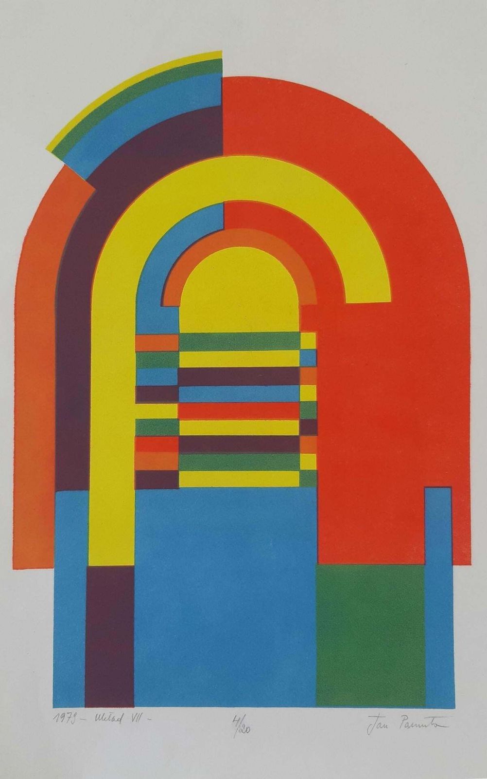 Jan Pamulastructure VII   XX Century, Abstract Print, Colorful, Vibrant, Geometric1989
