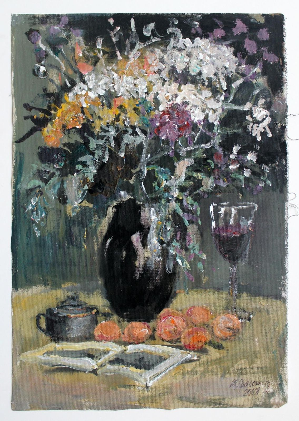 Magdalena Spasowiczstill Life   Xxi Century, Oil Painting, Figurative, Grey Tones2008 photo furniture