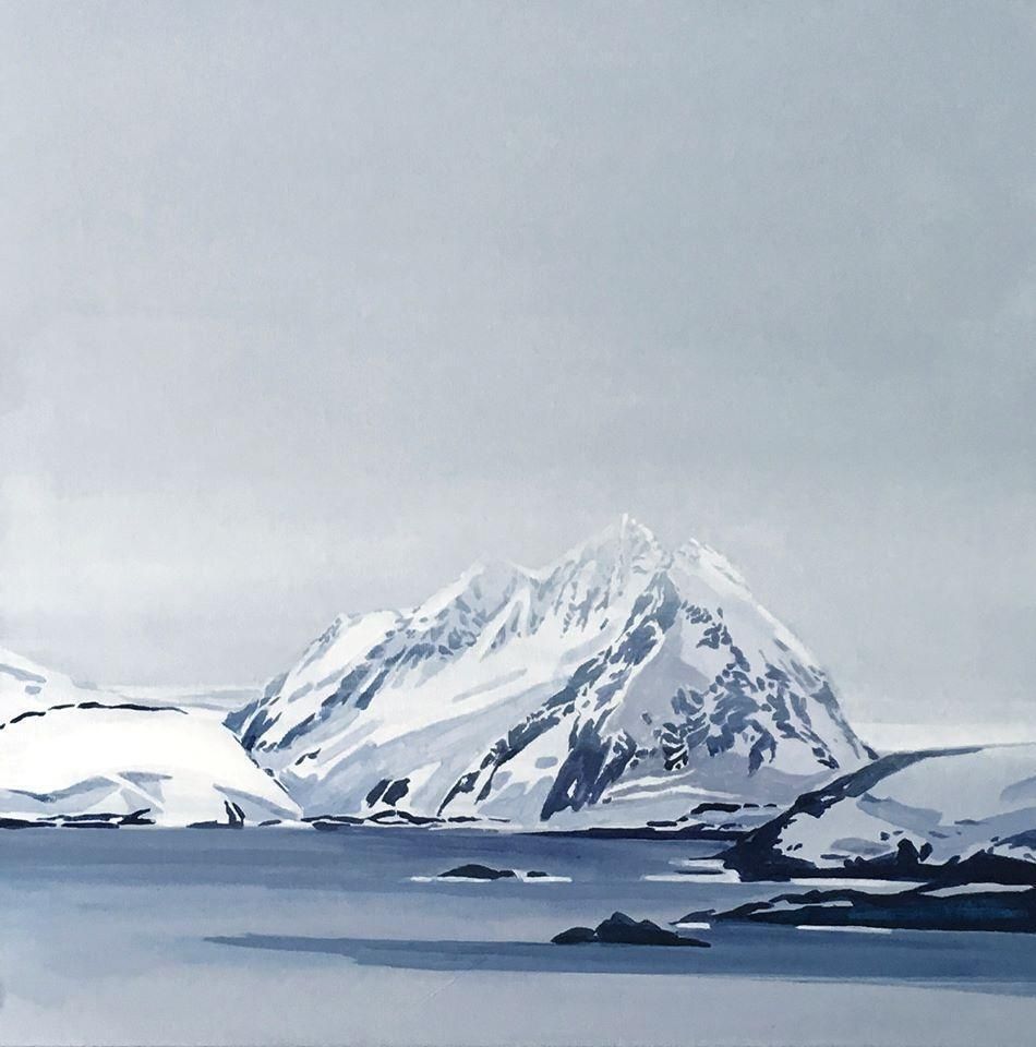 Paulina Czerneklofoten Isles   Xxi Century, Landscape, Minimalistic Painting, Blue2018