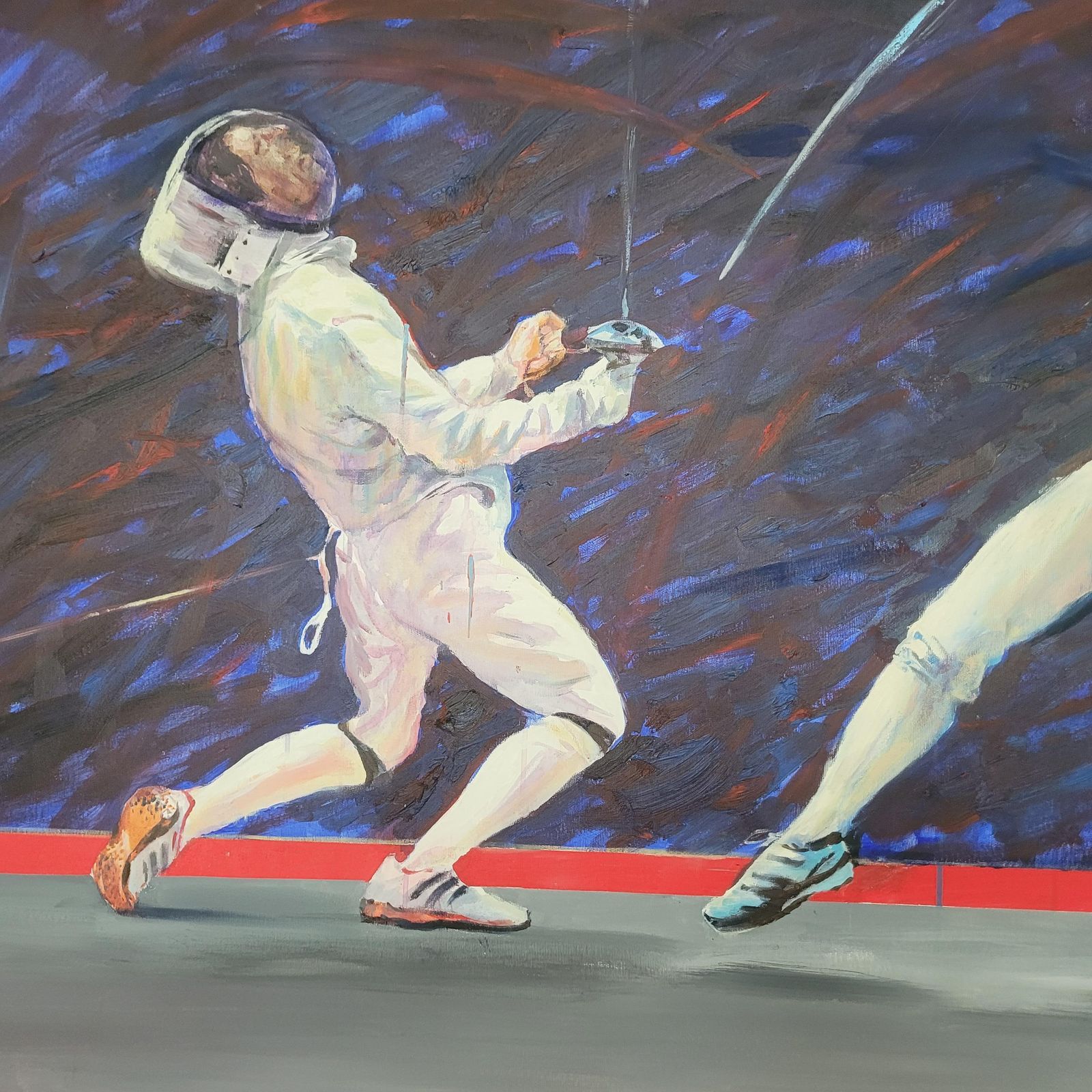 Dorota Zych Charaziakfencers. Figurative Oil Painting, Olympic Games, Sport, Realistic, Polish Artist2022 photo Art
