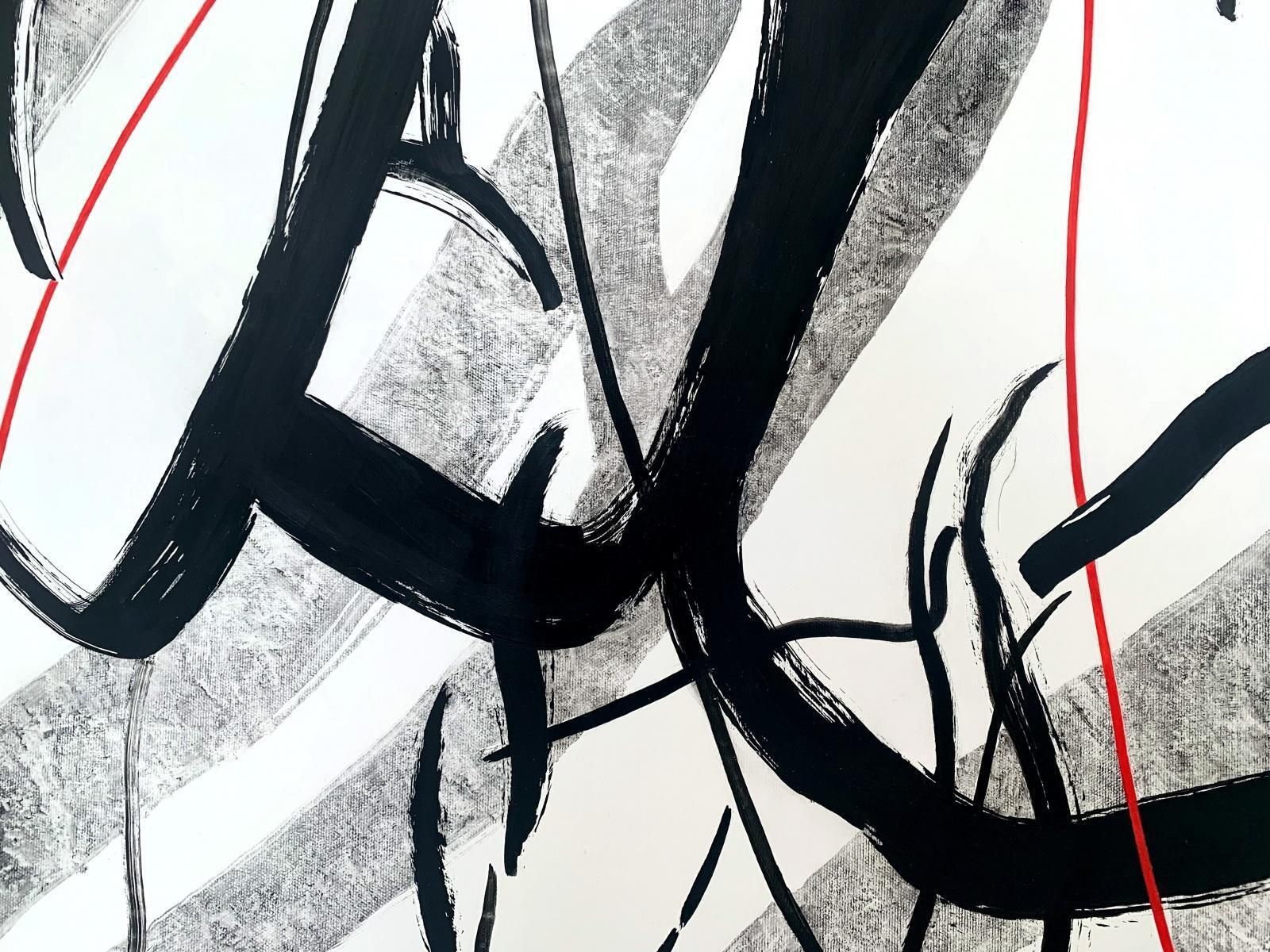 Luiza Kasprzykpermeation. 21th Century, Young Artist, Black And White Painting, Polish Art2022 photo for sale