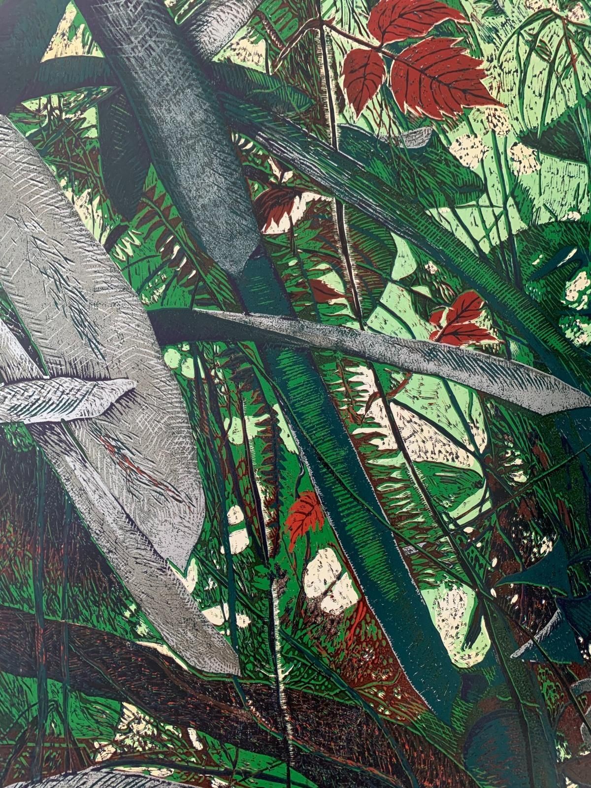 Marta Garbaczewskaforest 9   Contemporary Linocut, Flora, Nature, Polish Artist, Young Art2019 photo furniture
