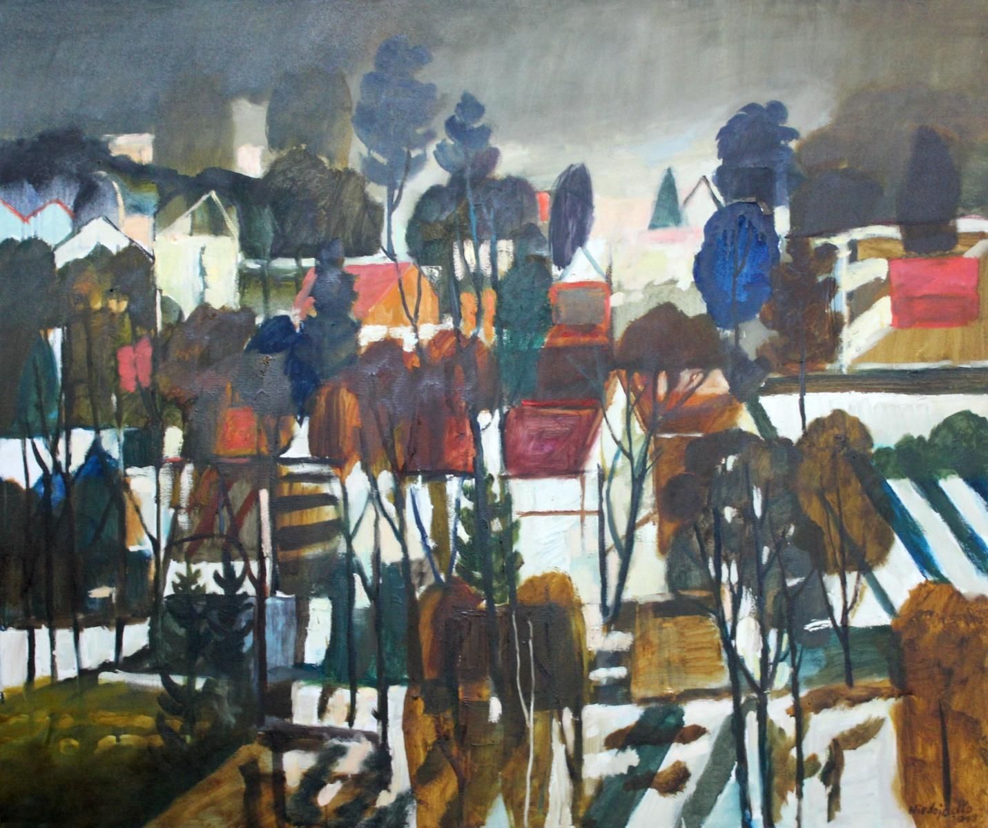 Marek Niedojadłoautumn Atmosphere   Xxi Century, Contemporary Oil Landscape Painting, Colourful2011