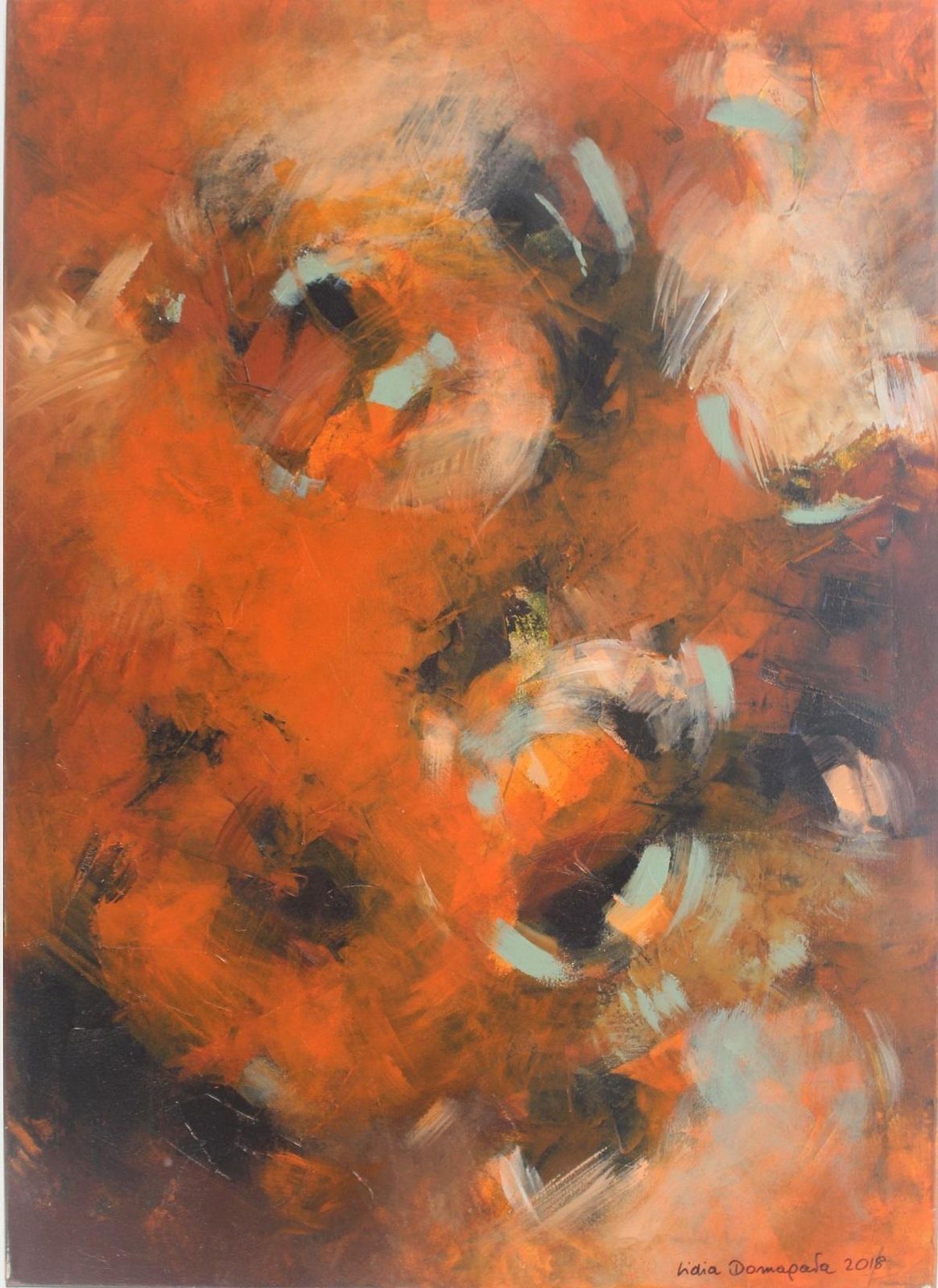 Lidia Domagałaheat   Xxi Century, Acrylic Painting, Abstraction, Colourful, Warm Tones2018